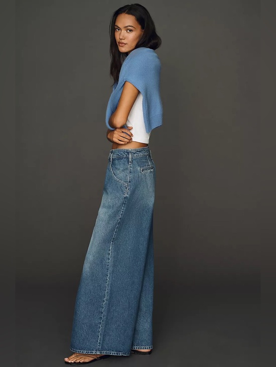 Pilcro Denim - Pilcro Pleated High Rise Wide Leg Jeans